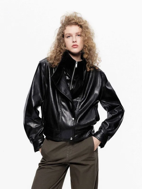 Classic Cropped Moto Jacket made by Mo&Co
