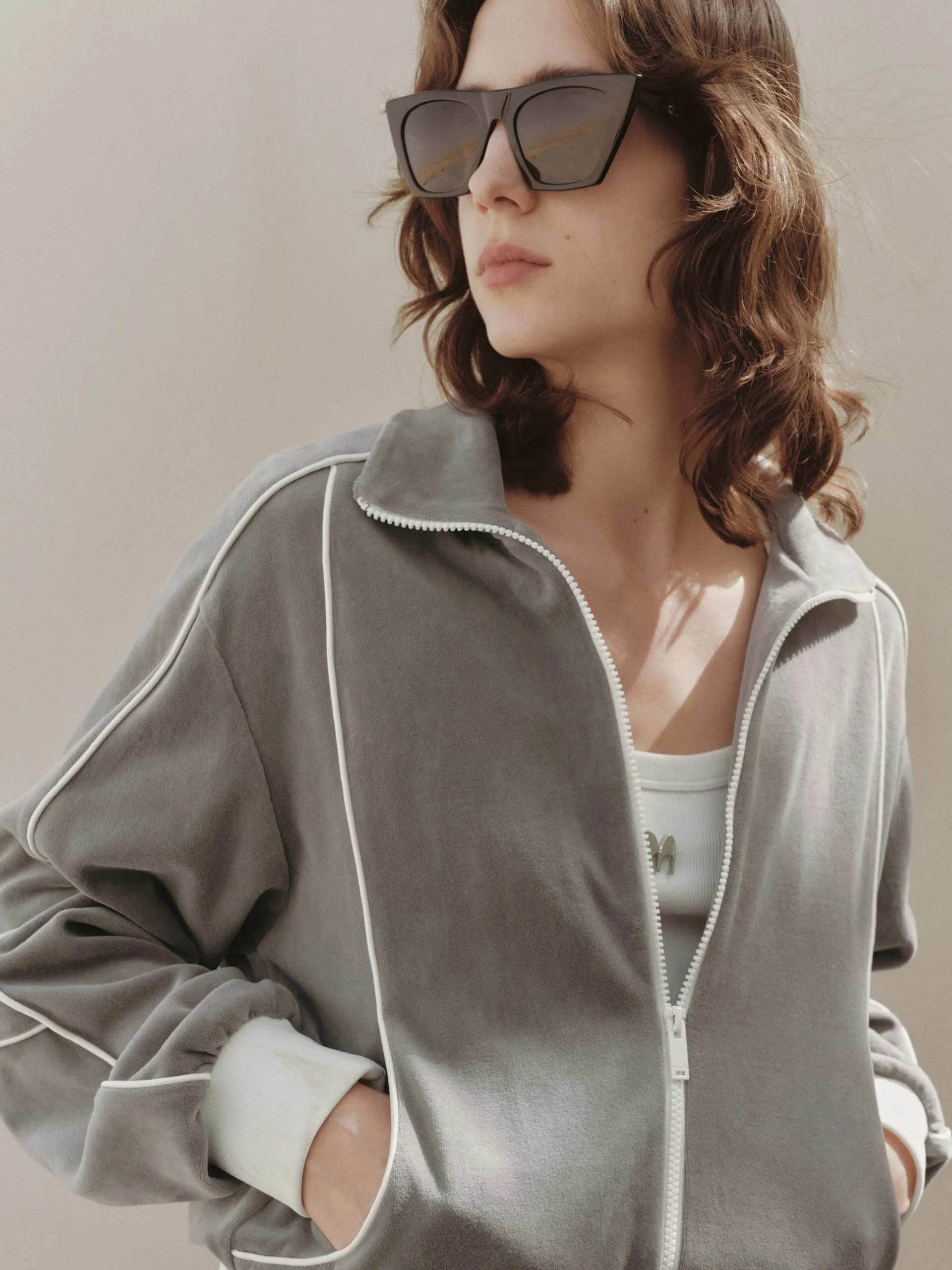 Contrast Seam Zipped Jacket sold by Mo&Co product image thumbnail 3