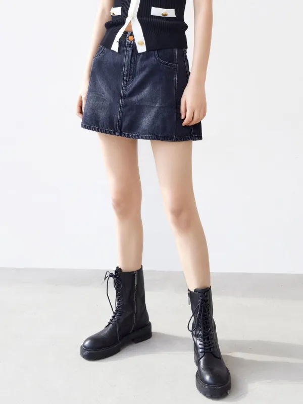 A-line Denim Skirt sold by Mo&Co