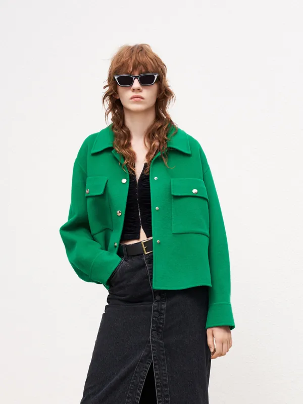 Wool Blend Cropped Jacket sold by Mo&Co