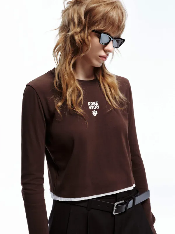 Long Sleeve Contrast Top sold by Mo&Co