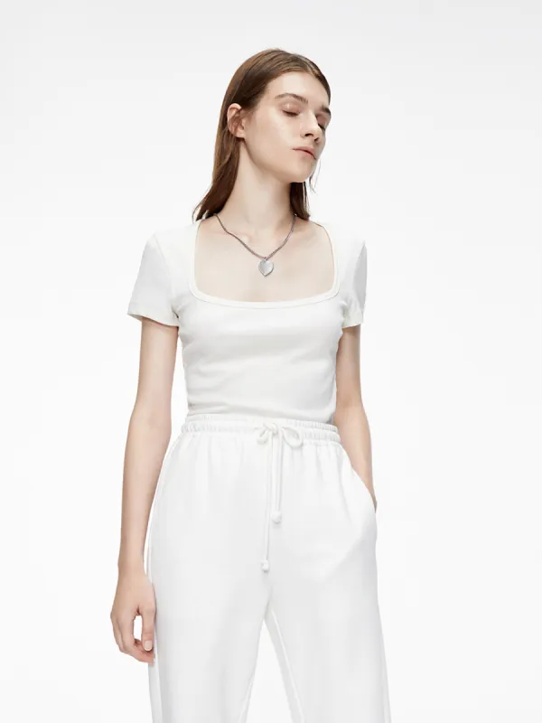 Slim Fit Square Neck Top sold by Mo&Co