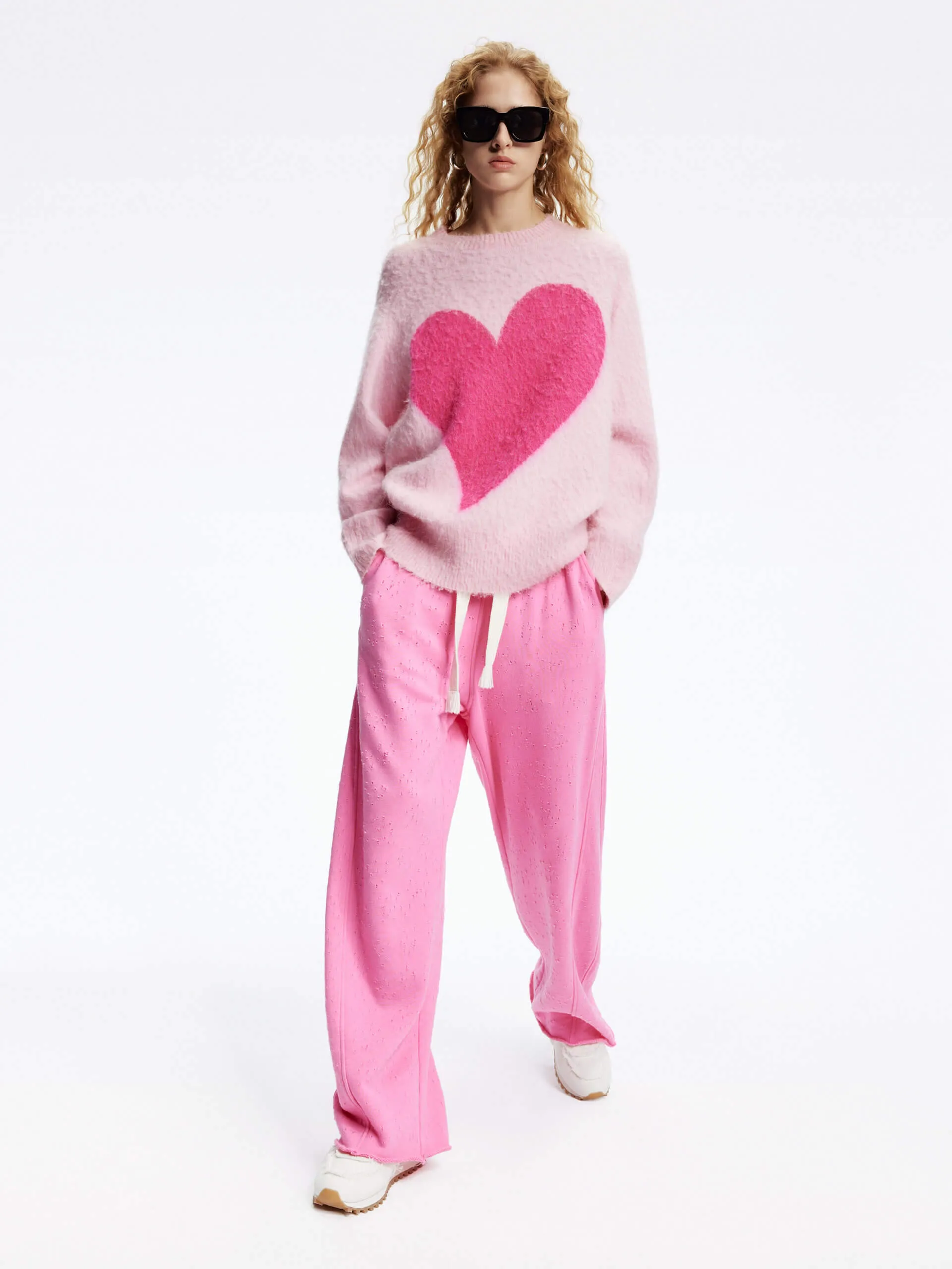 Heart Pattern Loose Sweater sold by Mo&Co product image thumbnail 3