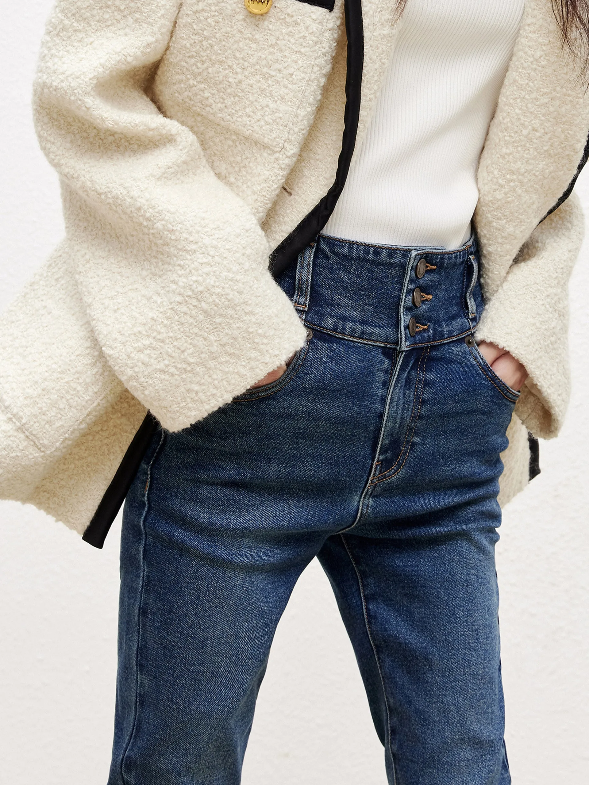 Wide Waistband Jeans in Skinny sold by Mo&Co product image thumbnail 4