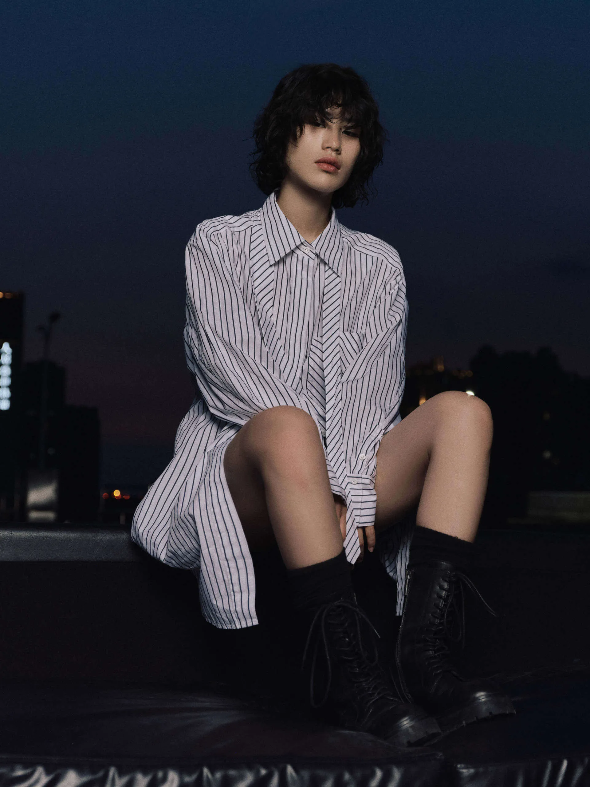 Striped Shirt Dress sold by Mo&Co