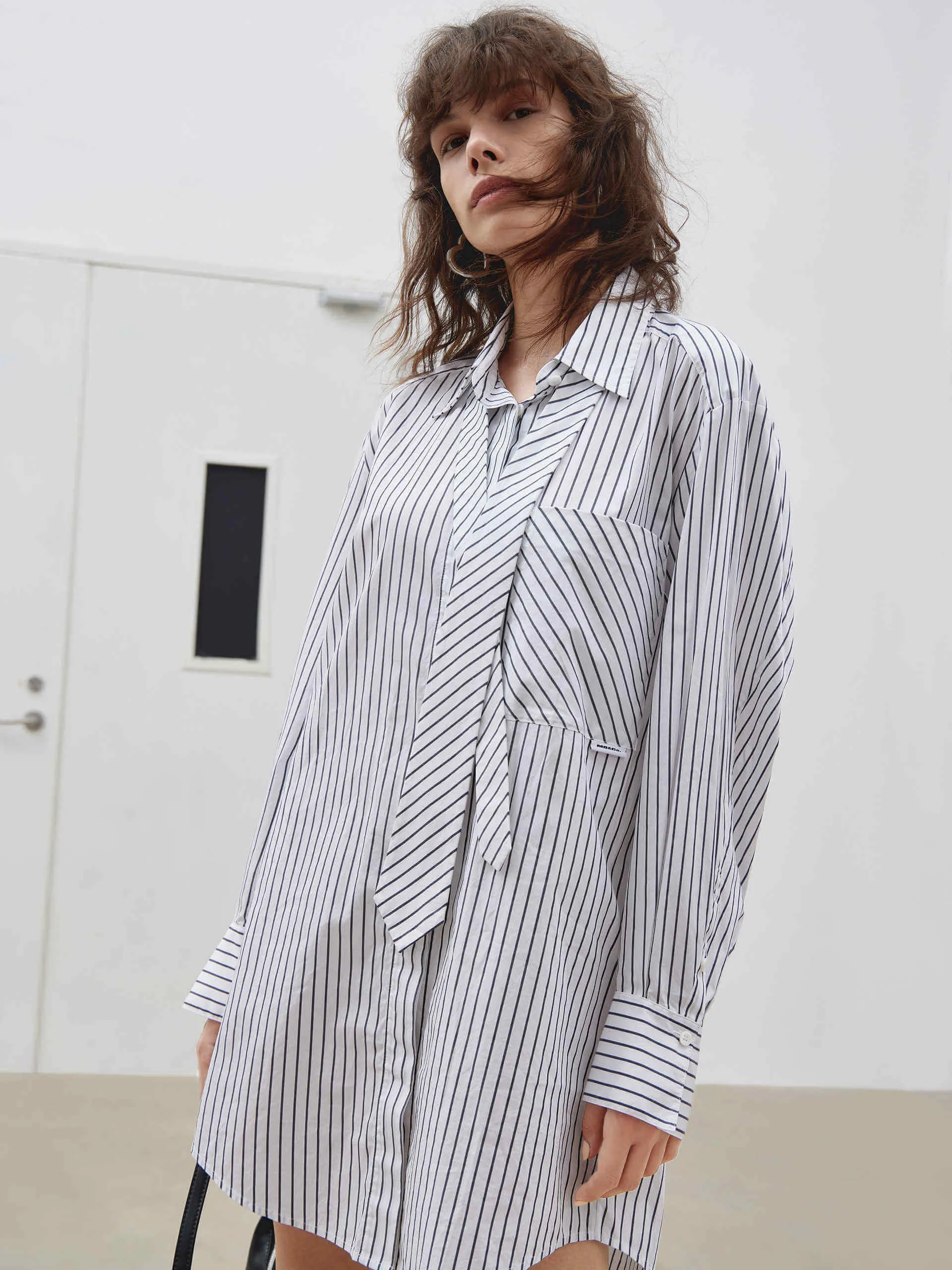 Striped Shirt Dress sold by Mo&Co product image thumbnail 4