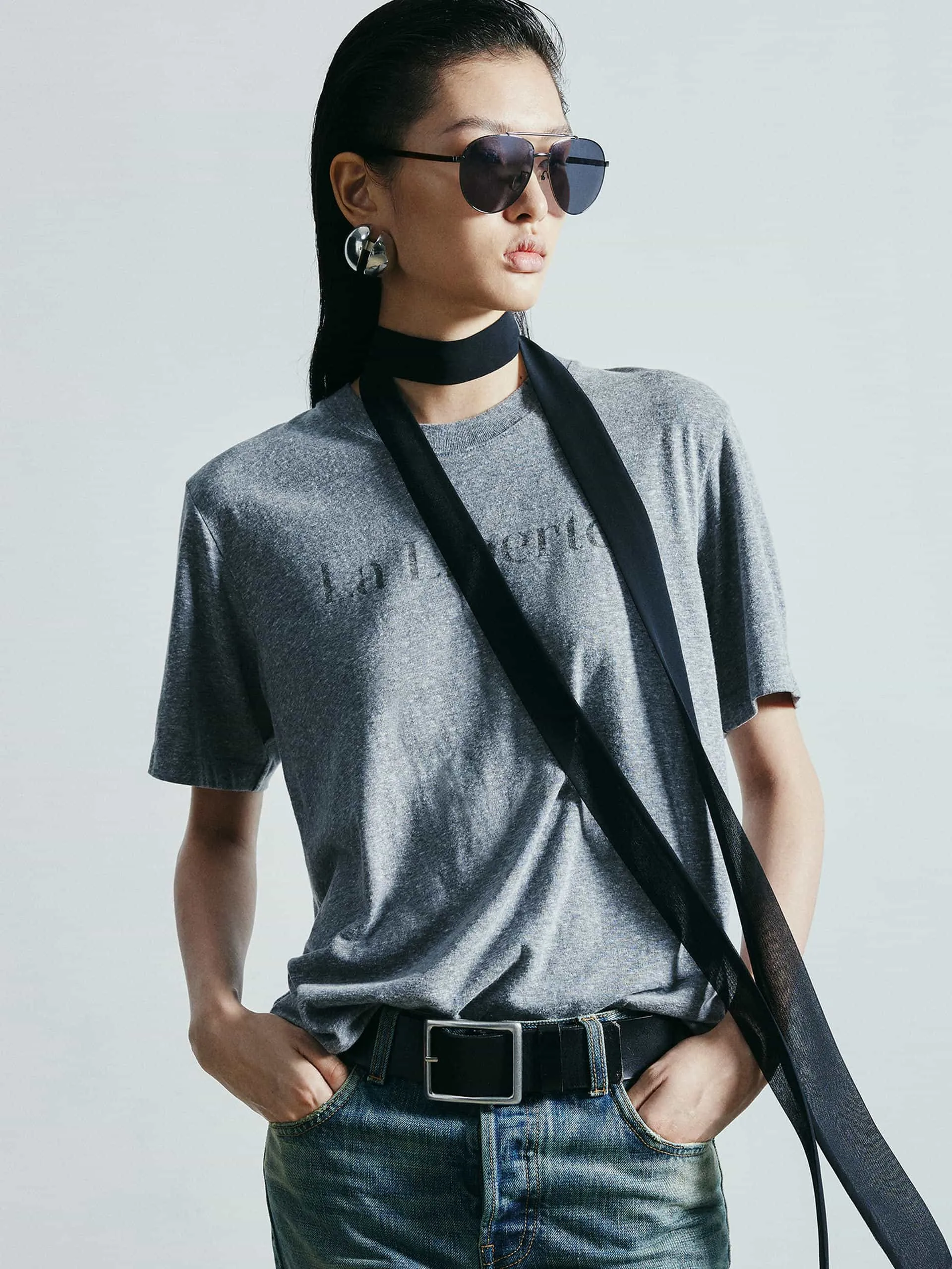 Loose Letter Print T-shirt sold by Mo&Co