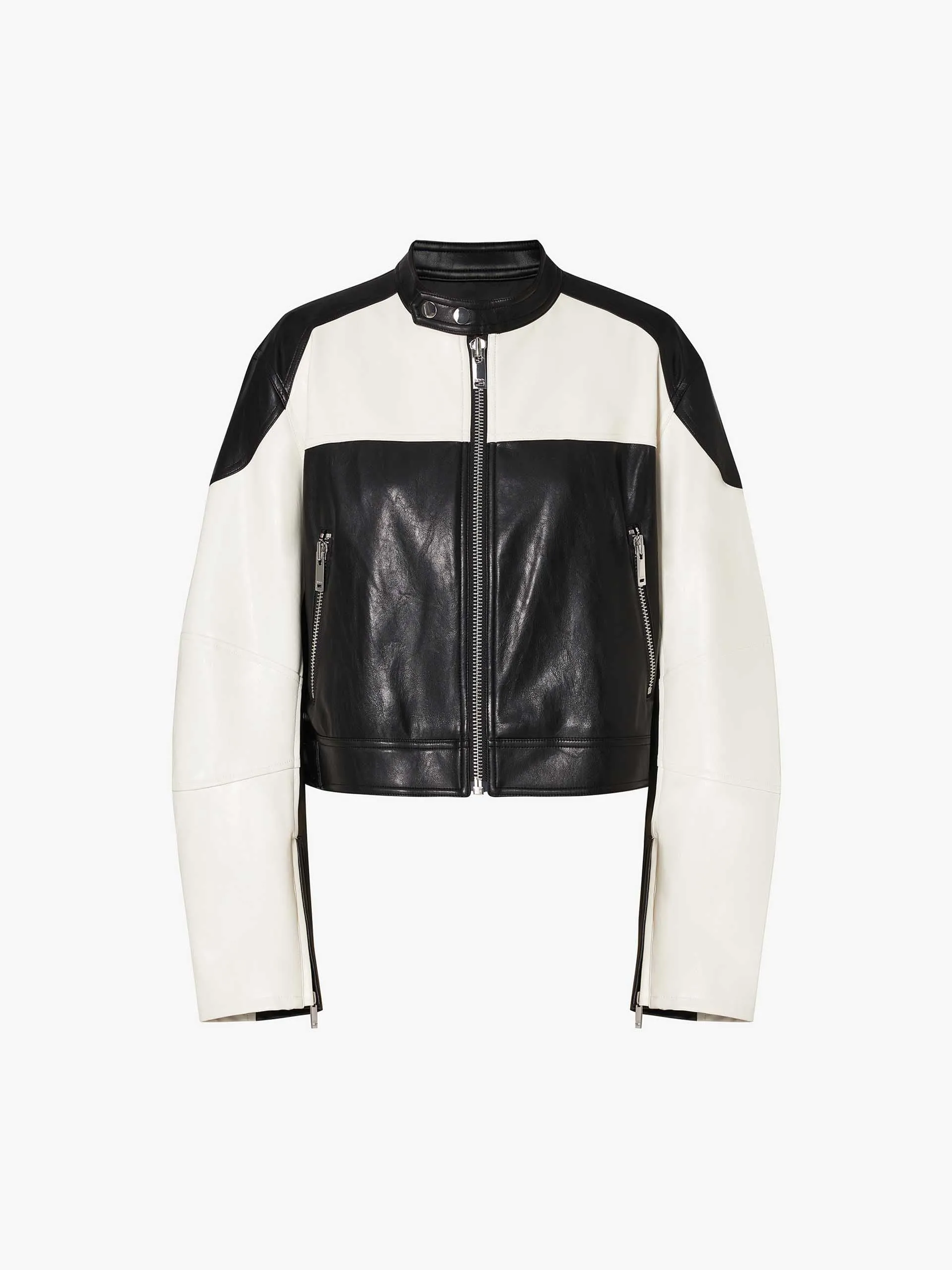 PU Leather Contrast Jacket sold by Mo&Co product image thumbnail 4