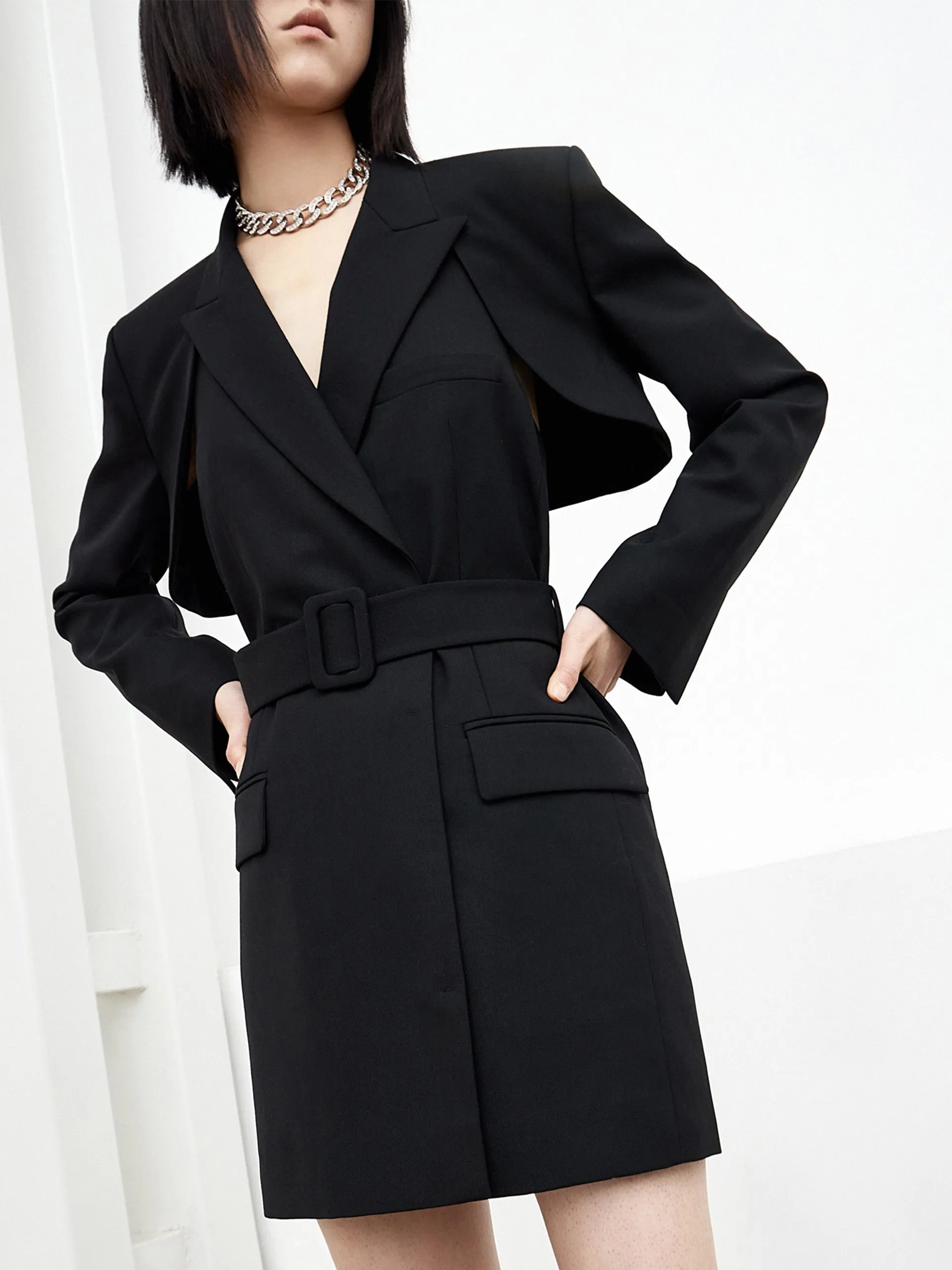 Two Piece Wool-blend Blazer Dress sold by Mo&Co product image thumbnail 3