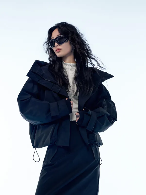 Cropped Hooded Down Jacket sold by Mo&Co