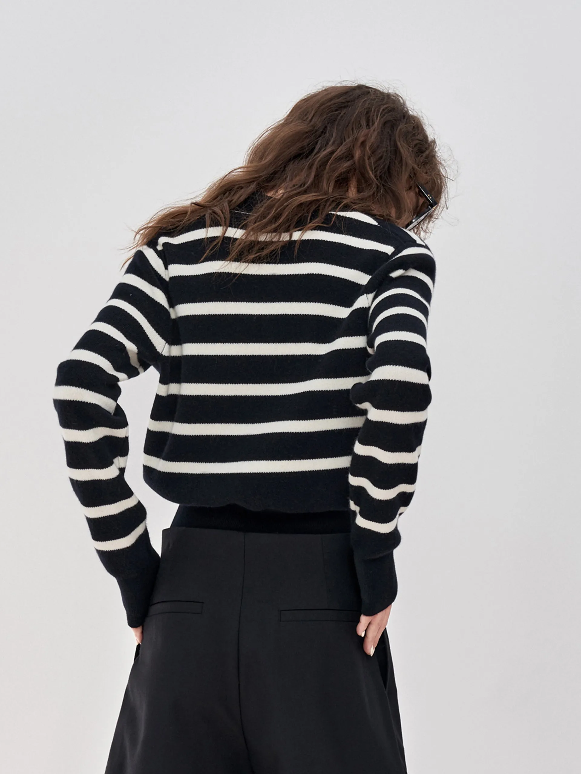 Wool Striped Knit Cardigan sold by Mo&Co product image thumbnail 5