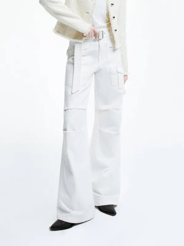 Straight Cargo Jeans with Belt sold by Mo&Co