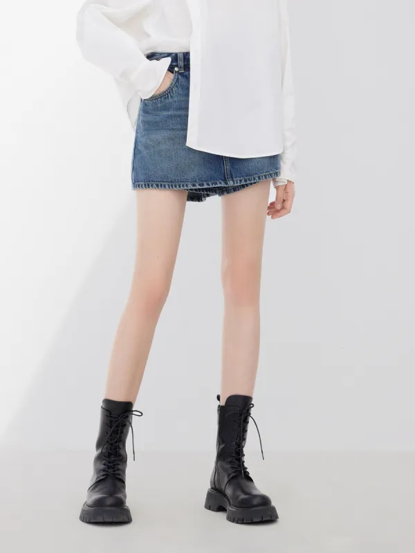 Cotton Denim Skorts sold by Mo&Co