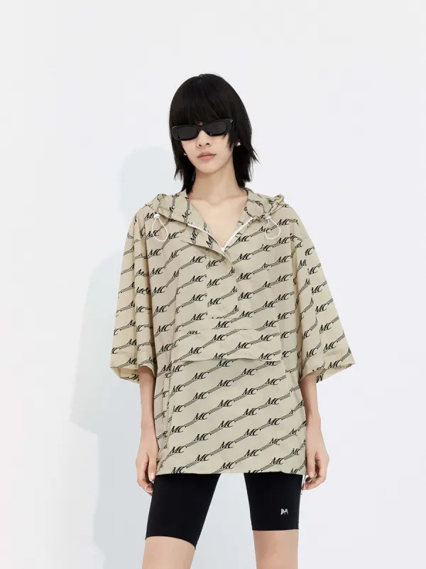 Monogram Print Hoodie Top sold by Mo&Co