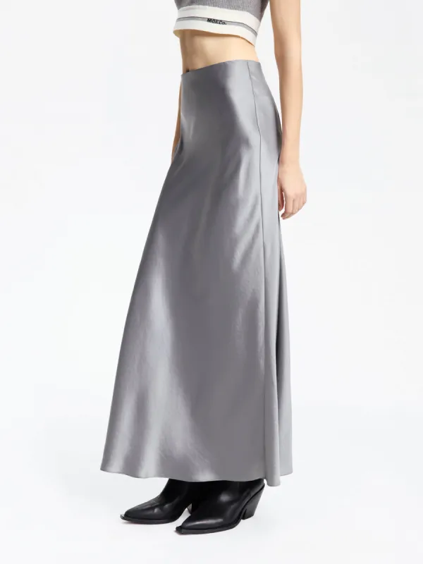 High Rise Satin Maxi Skirt sold by Mo&Co