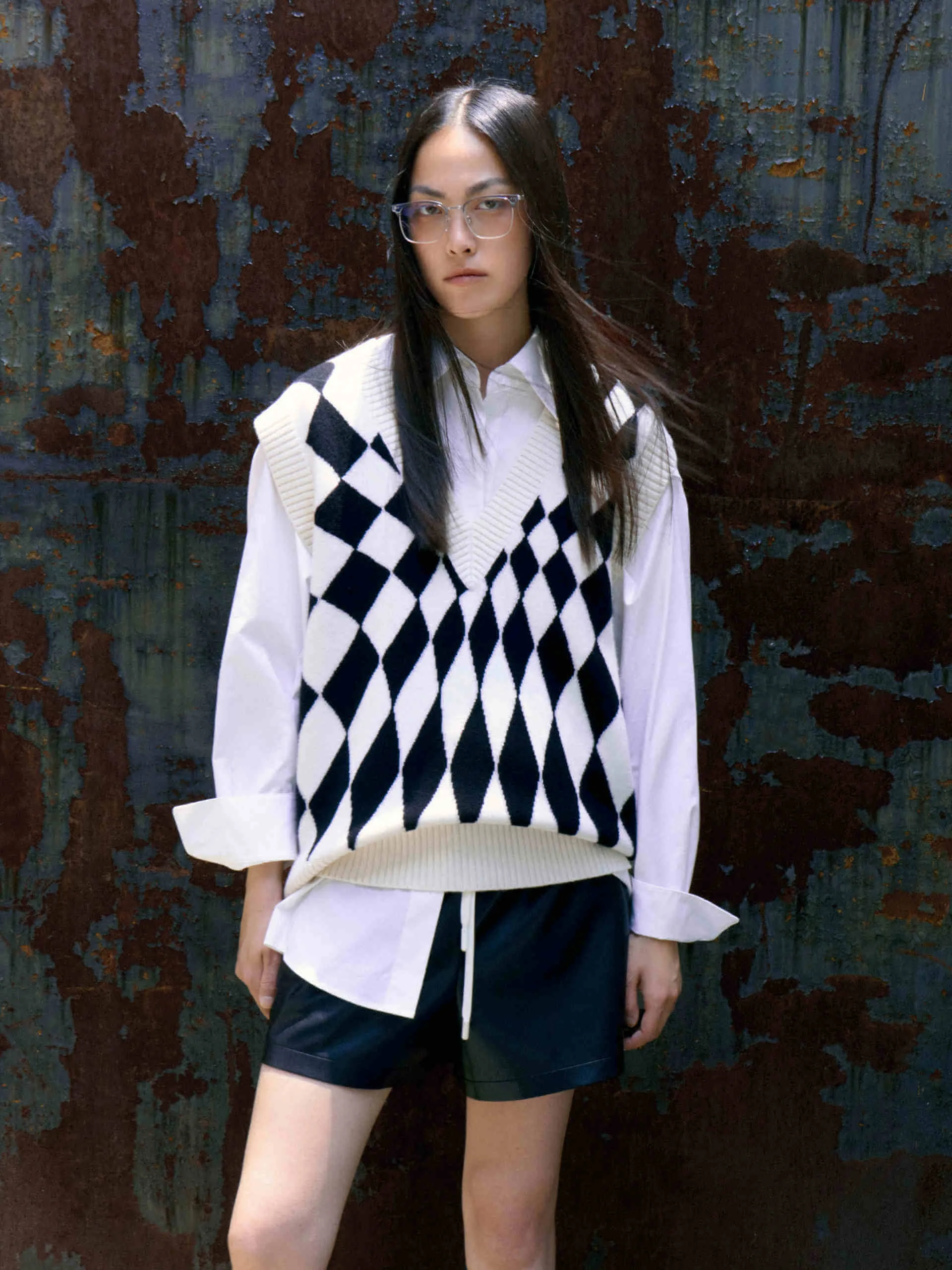 Wool V-neck Knit Vest sold by Mo&Co