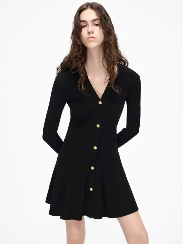 V-neck Ribbed Knit Dress sold by Mo&Co