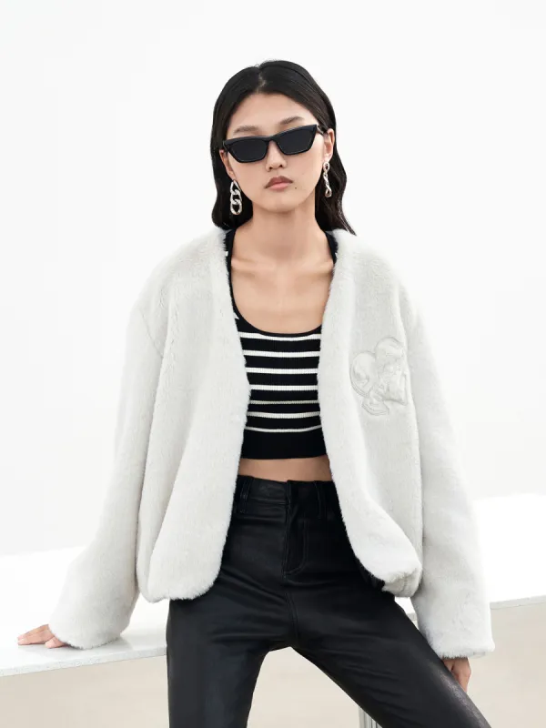 Relaxed Fit Fuzzy Coat sold by Mo&Co