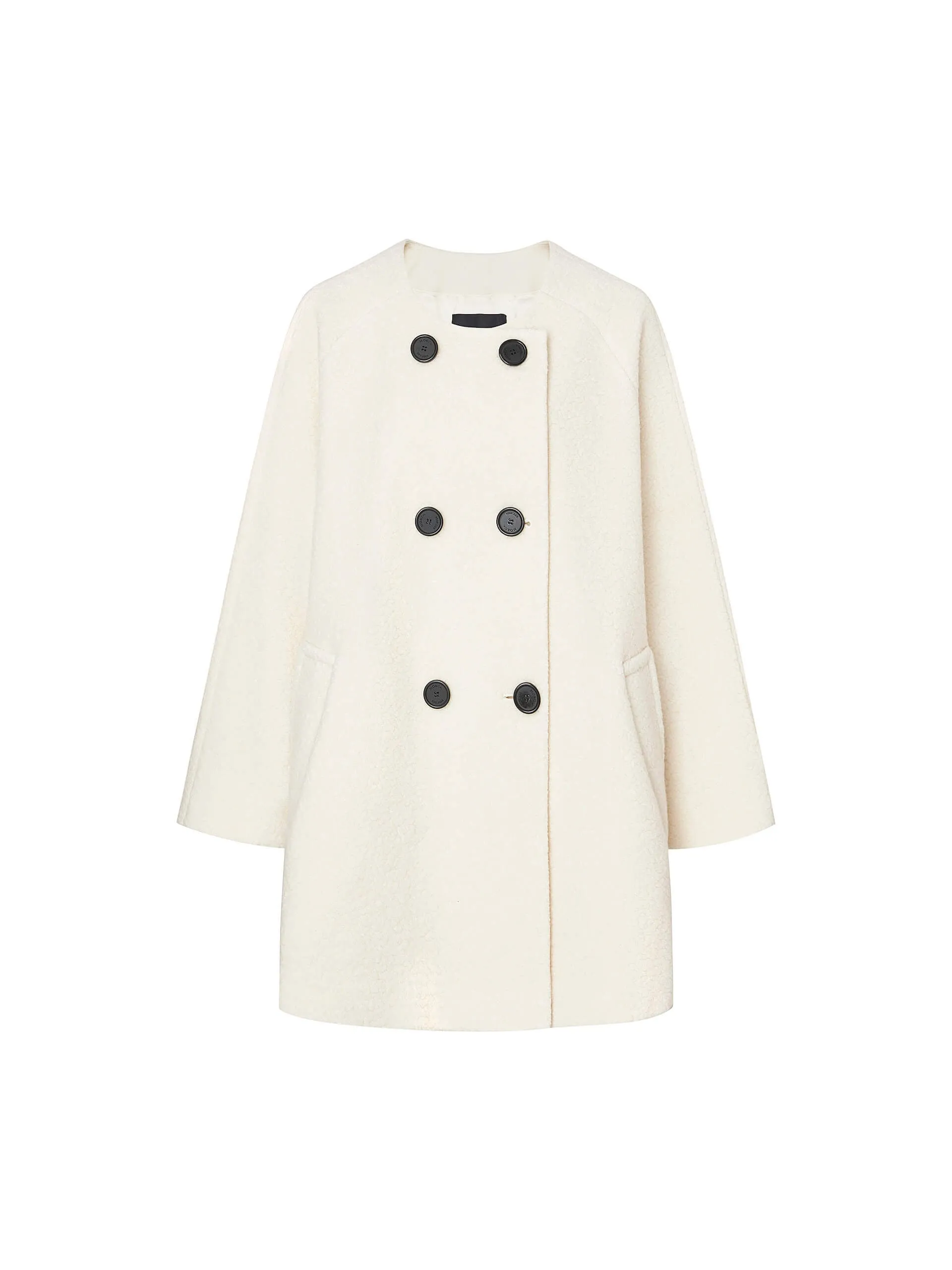 Collarless Design Fuzzy Coat sold by Mo&Co product image thumbnail 5