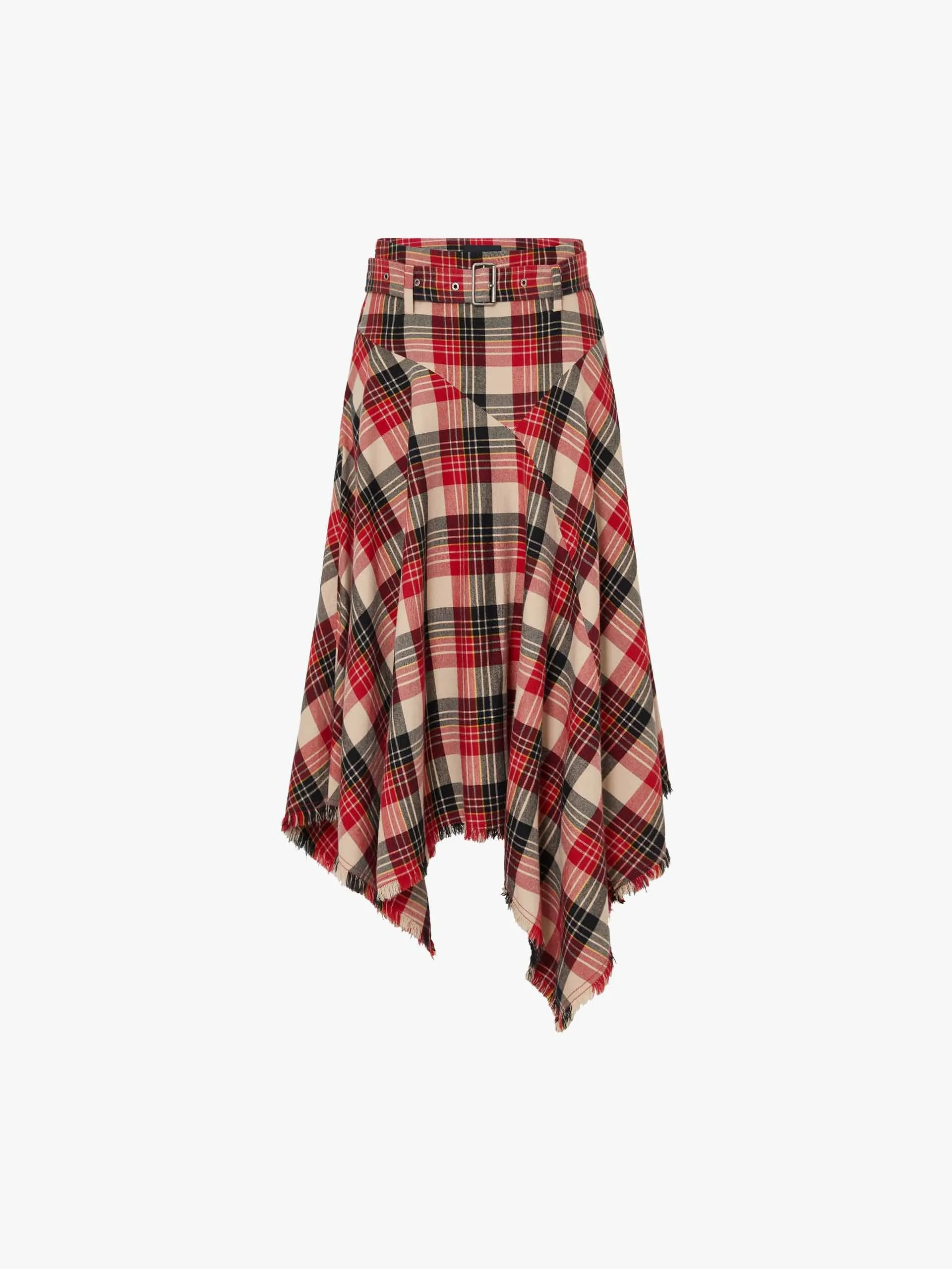 Asymmetrical Hem Plaid Skirt sold by Mo&Co product image thumbnail 5