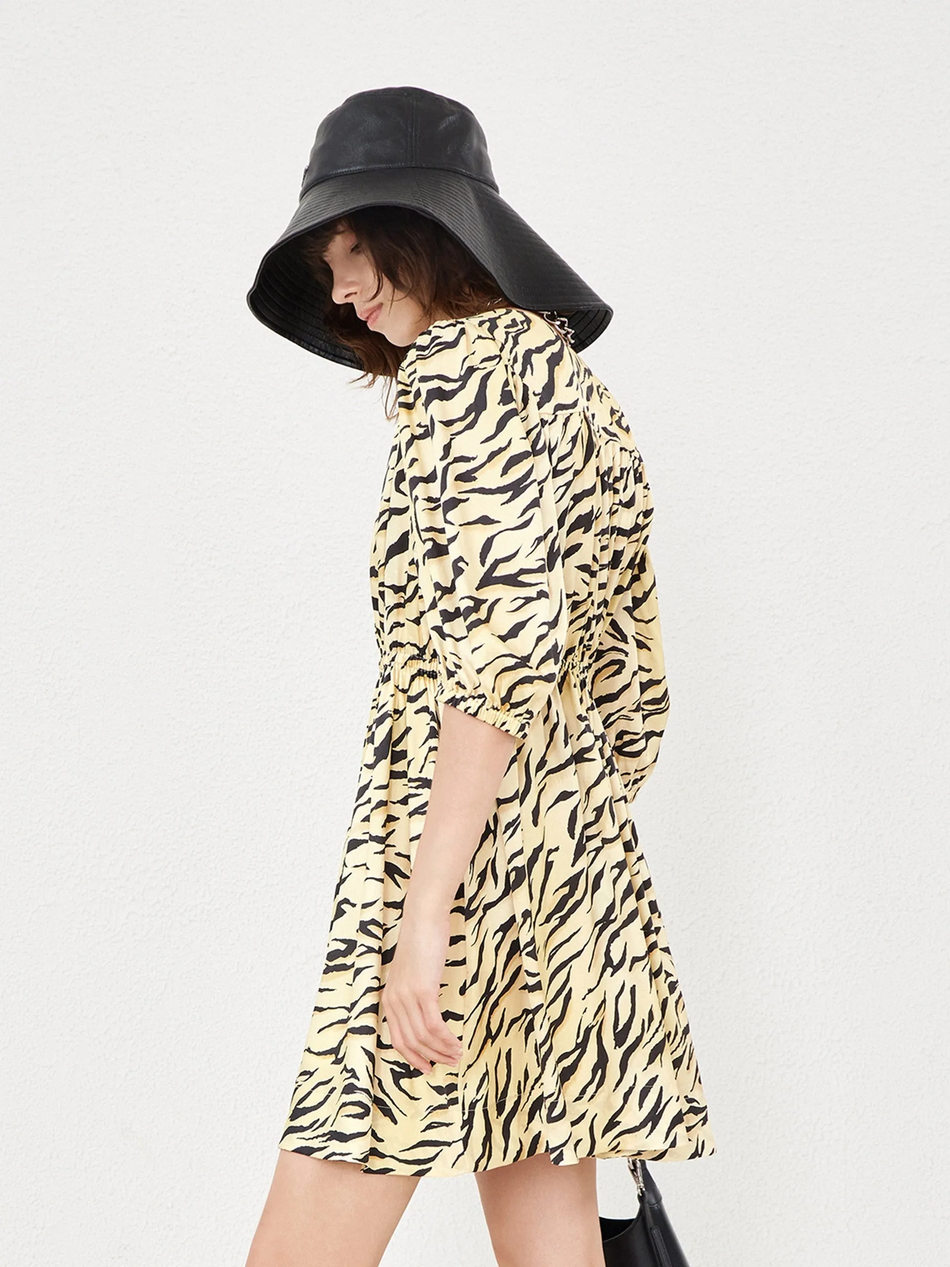 V Neck Tiger Print Dress sold by Mo&Co product image thumbnail 5