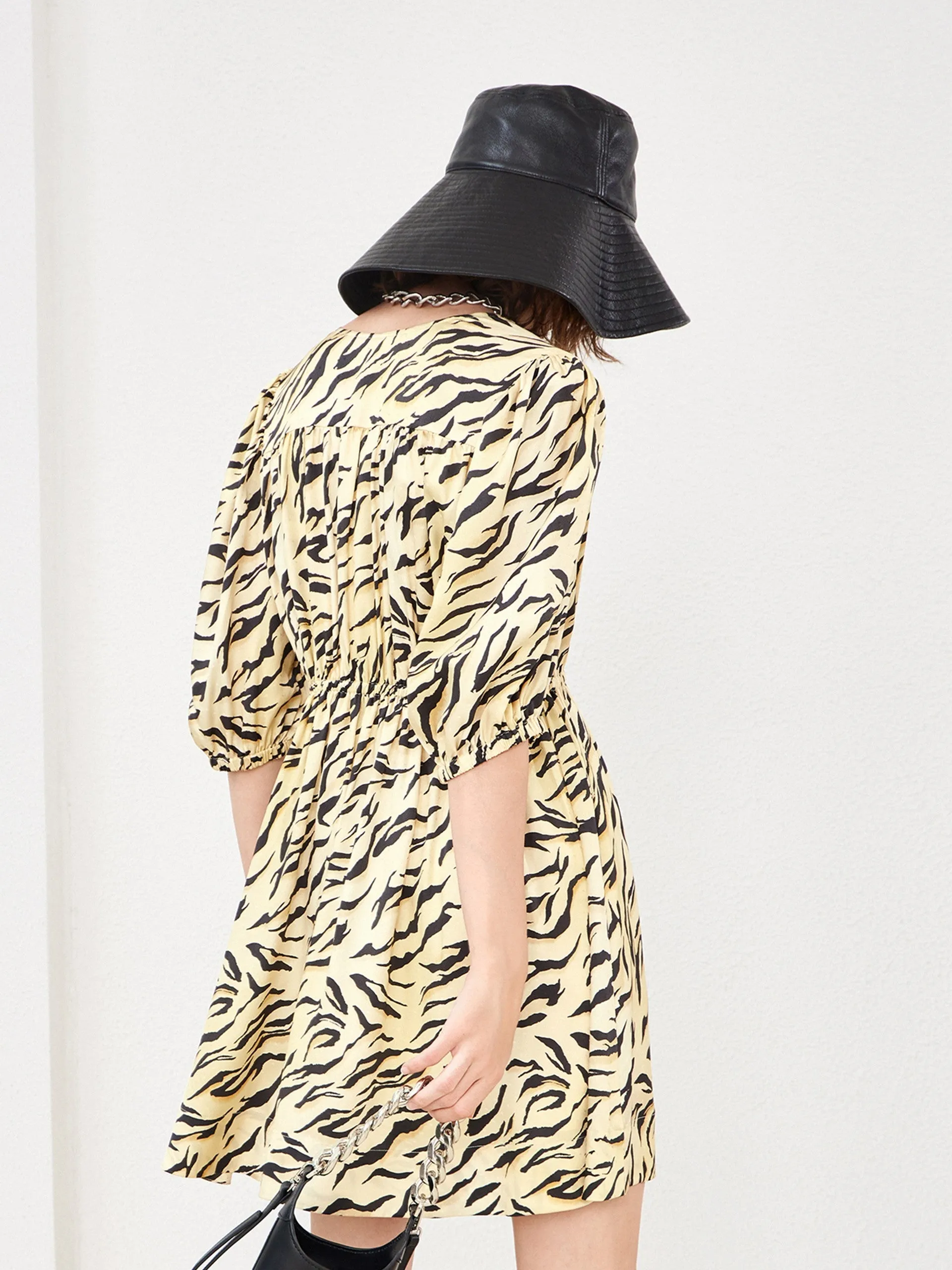 V Neck Tiger Print Dress sold by Mo&Co product image thumbnail 2