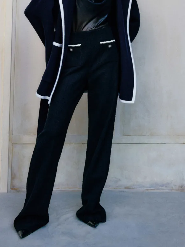 Straight Leg Tweed Pants sold by Mo&Co