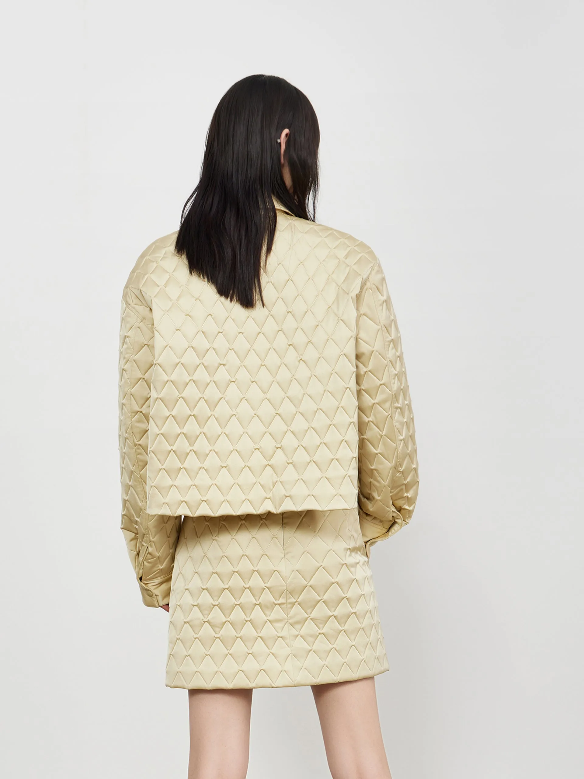 Geometric Quilted Cropped Jacket sold by Mo&Co product image thumbnail 5