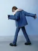 Fuzzy Collar Denim Jacket sold by Mo&Co