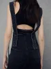 Cotton Slit Denim Jumpsuit sold by Mo&Co