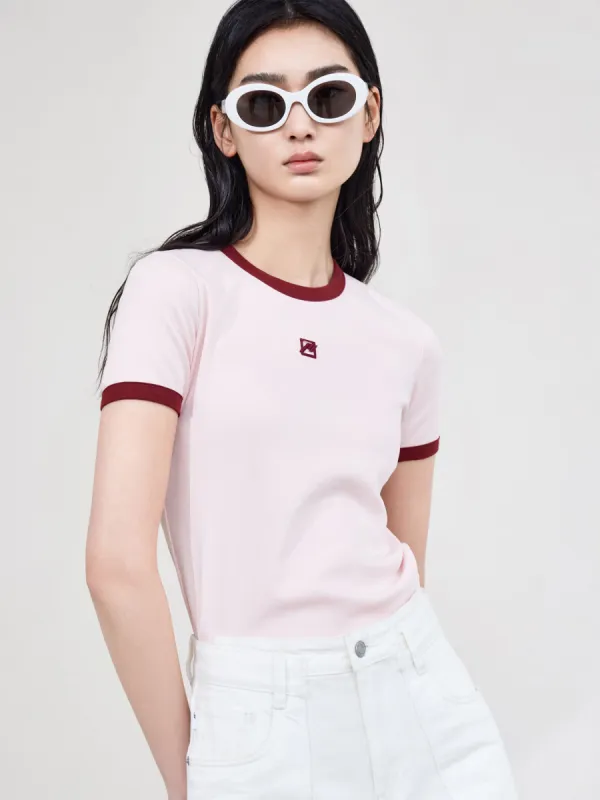 Contrast LOGO Cotton T-shirt sold by Mo&Co