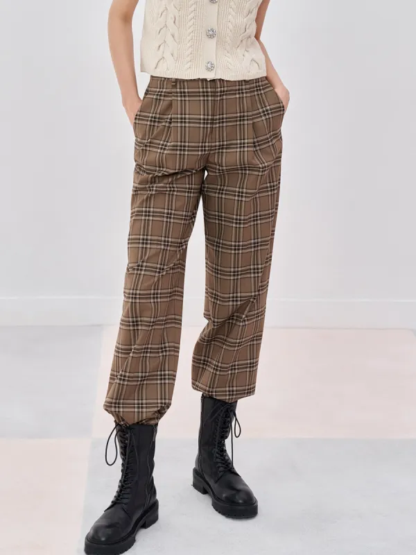Checkered Straight Pants sold by Mo&Co