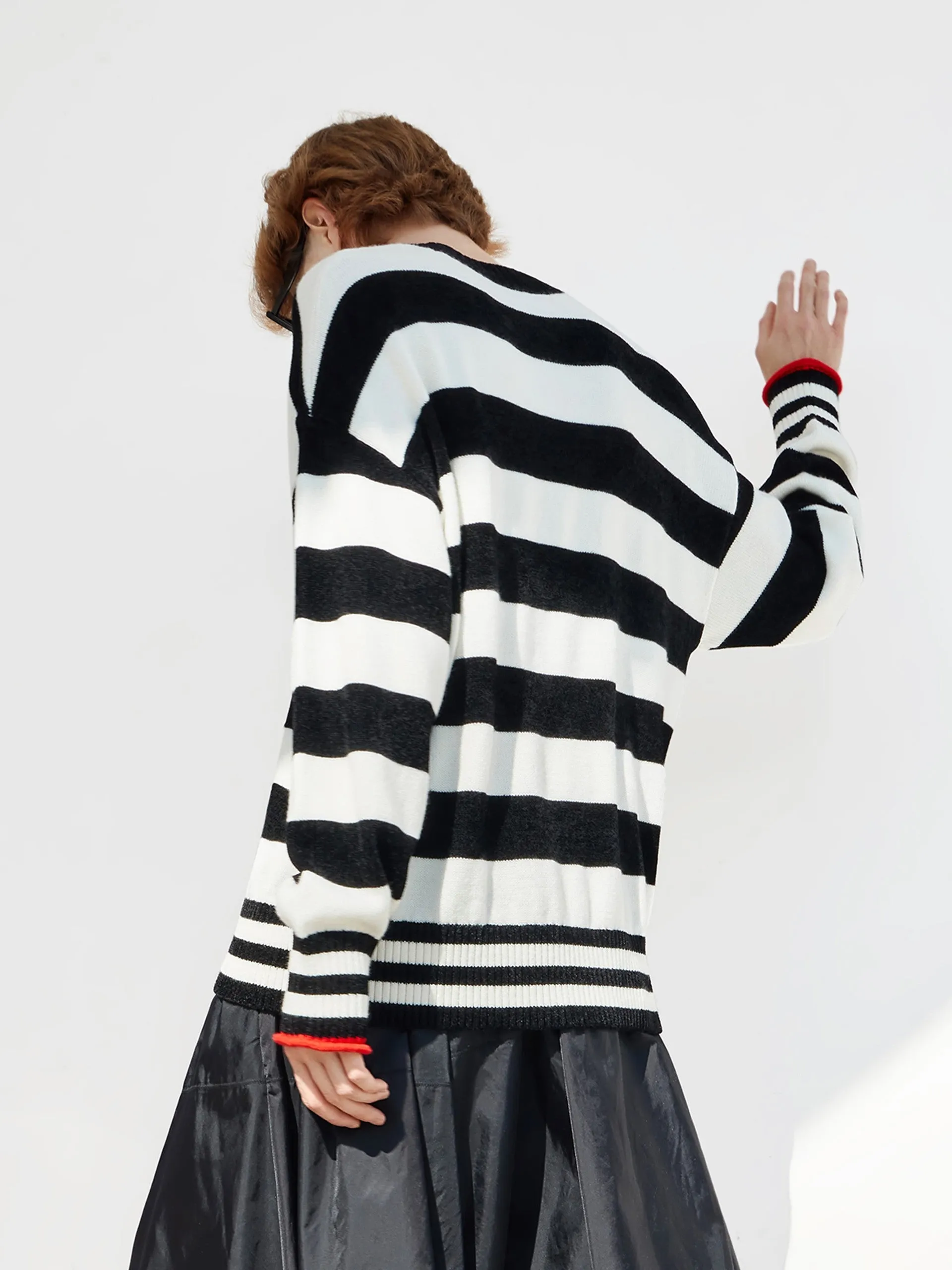 Contrast Wool Blend Striped Pullover sold by Mo&Co product image thumbnail 5