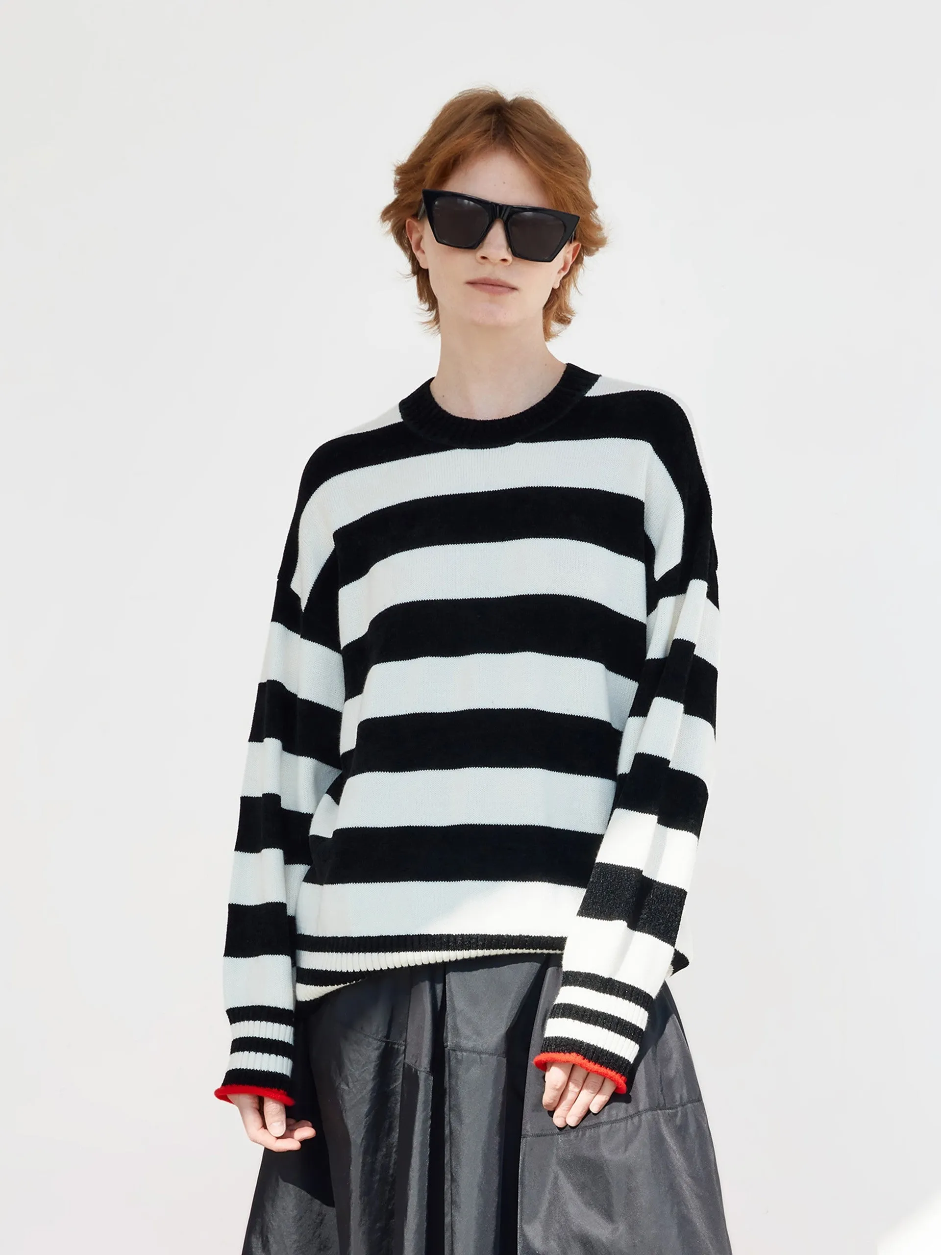 Contrast Wool Blend Striped Pullover sold by Mo&Co
