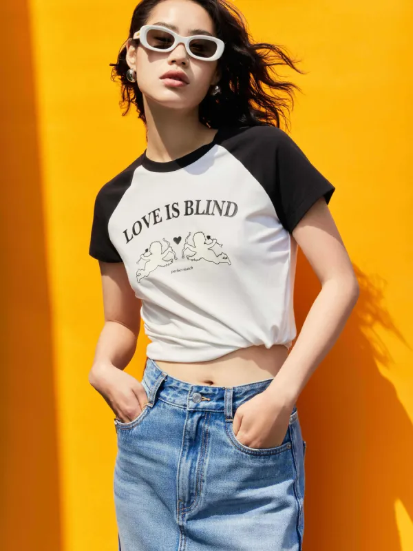 Two Tone Cotton Blend T-Shirt sold by Mo&Co