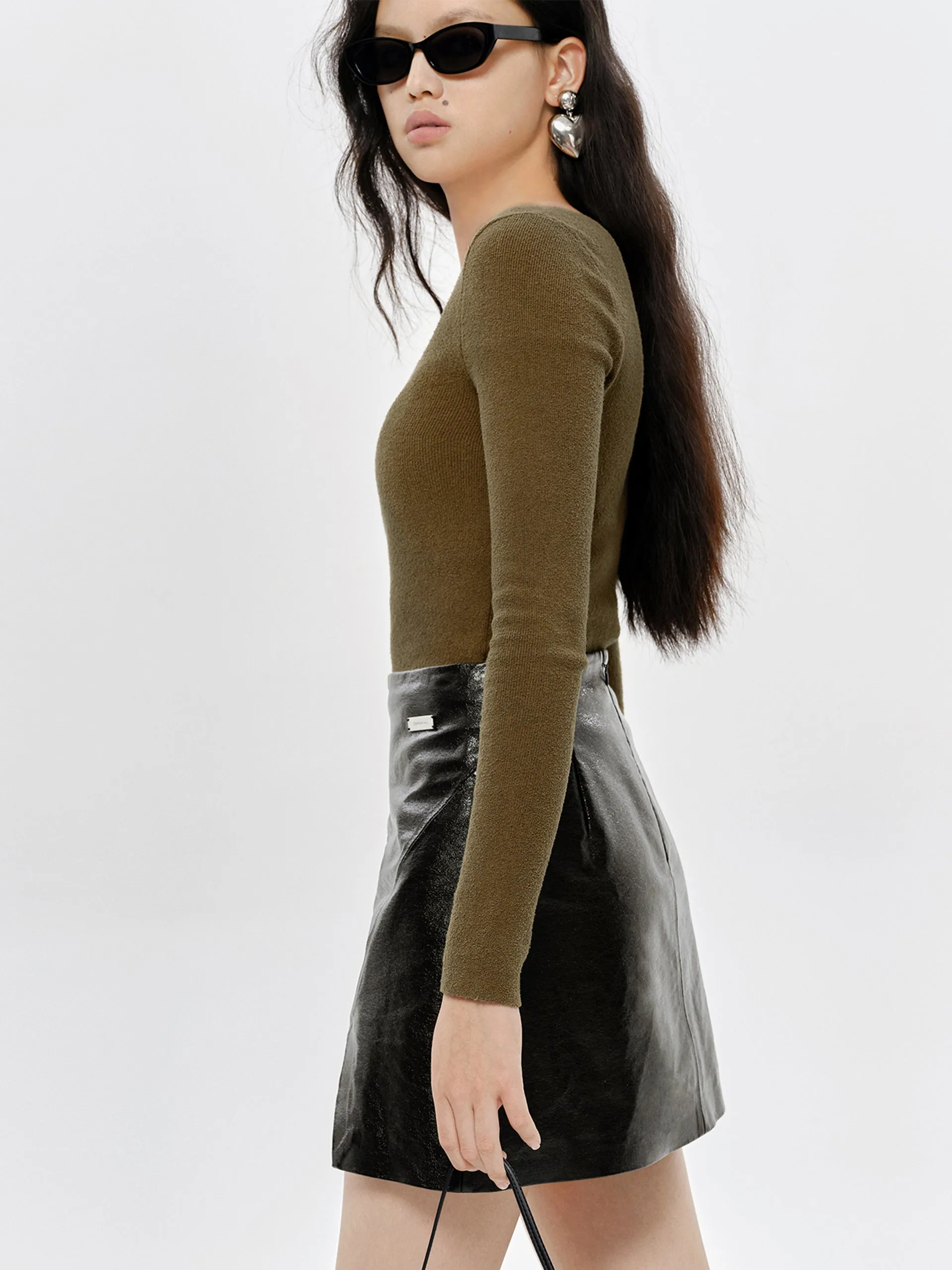 Square Neck Slim Fit Knit Top sold by Mo&Co product image thumbnail 3