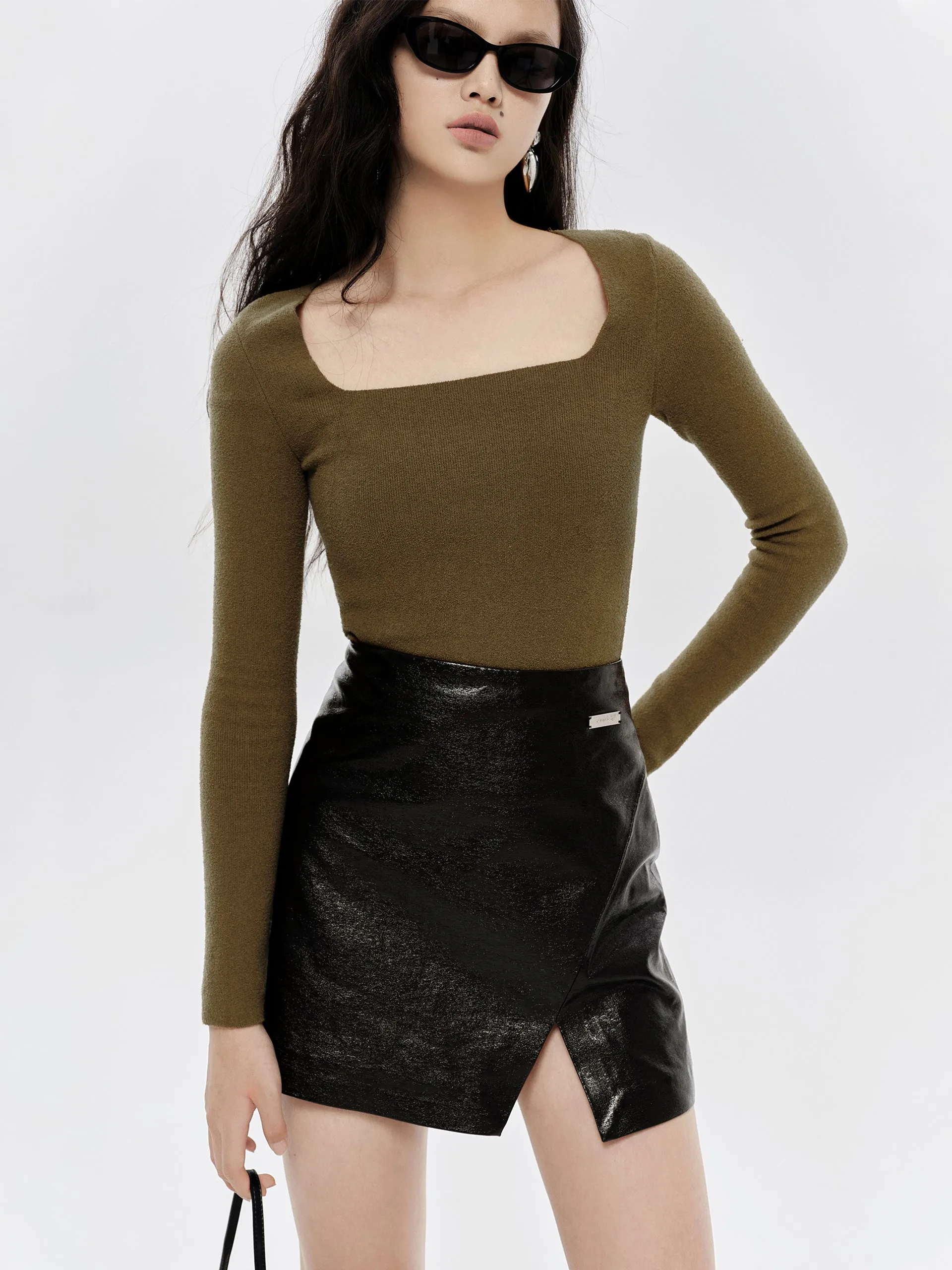 Square Neck Slim Fit Knit Top sold by Mo&Co product image thumbnail 2