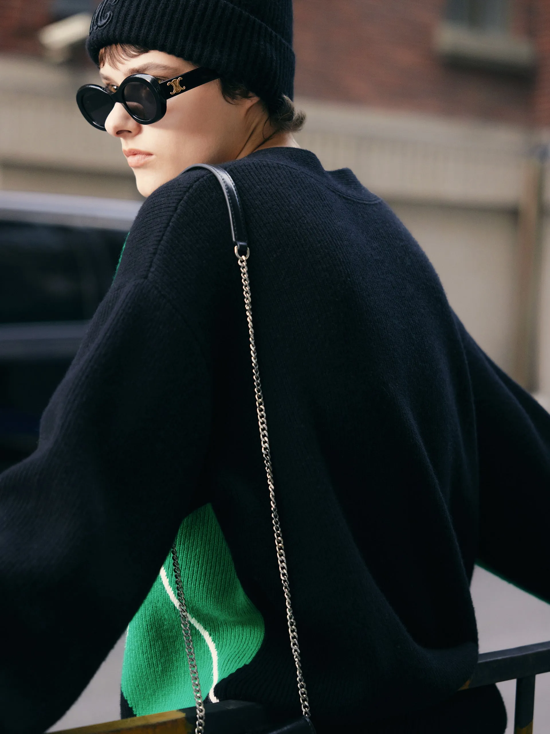 Wool Blend Diamond Graphic Cardigan sold by Mo&Co product image thumbnail 5