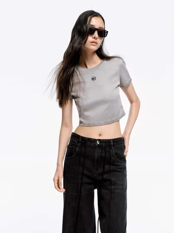 Cropped Fit Cotton T-shirt sold by Mo&Co