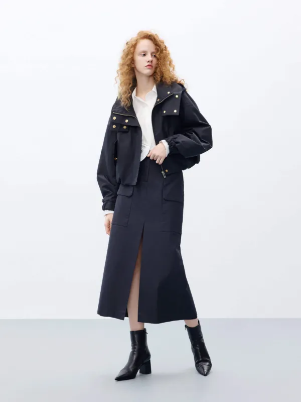 Front Slit Cargo Skirt sold by Mo&Co