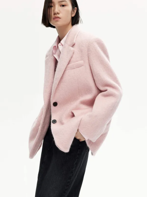 Structured Mohair Brushed Blazer sold by Mo&Co