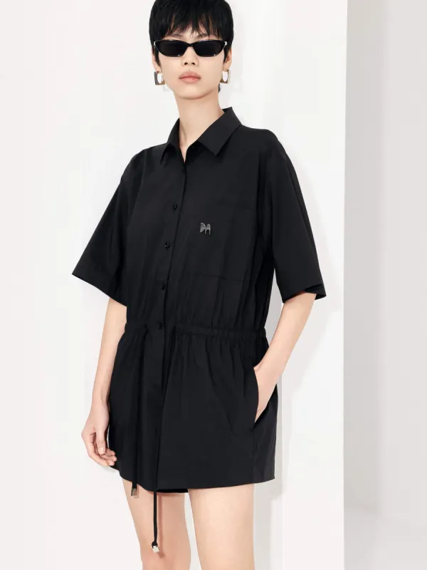 Cotton Blend Drawstring Romper sold by Mo&Co