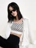 Logo Print Fitted Crop Knit Tank Top sold by Mo&Co