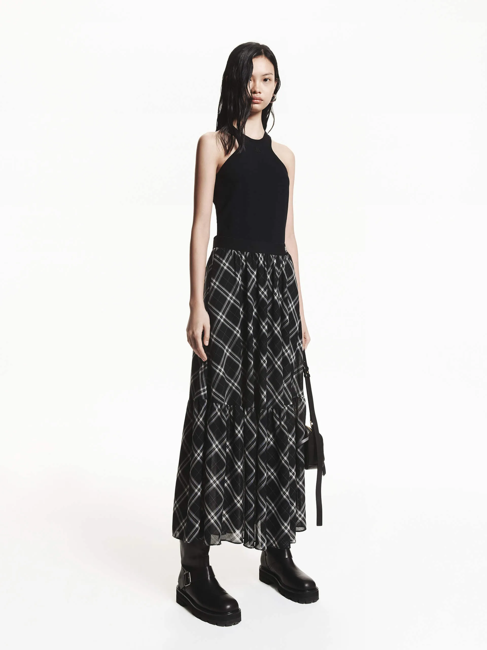 Wool Blend Plaid Skirt sold by Mo&Co product image thumbnail 2