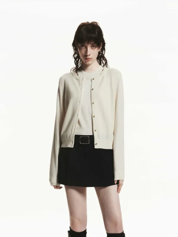 Wool Fitted Knit Cardigan sold by Mo&Co