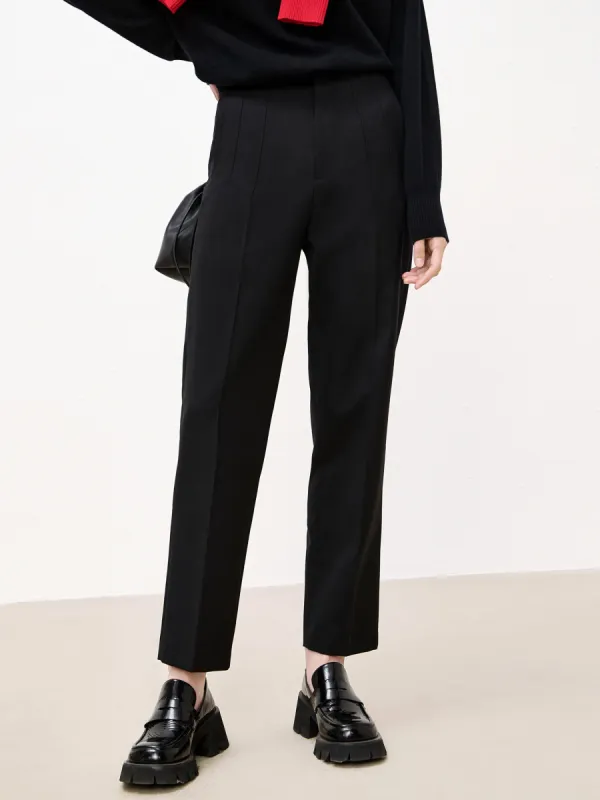 Wool Blend Ankle Straight Pants sold by Mo&Co