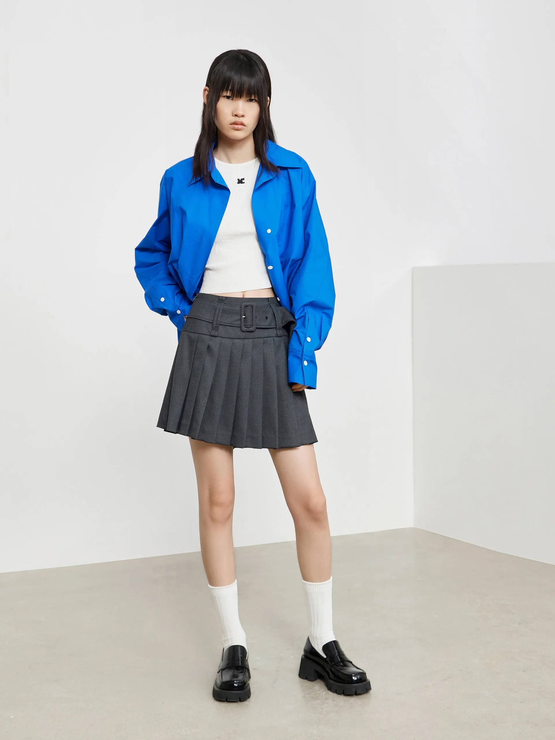 HOT SALE High Waist Pleated Skirt with Belt sold by Mo&Co product image thumbnail 3