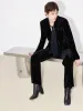 Double Breasted Velvet Blazer sold by Mo&Co