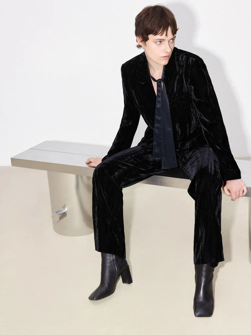 Double Breasted Velvet Blazer sold by Mo&Co product image thumbnail 5