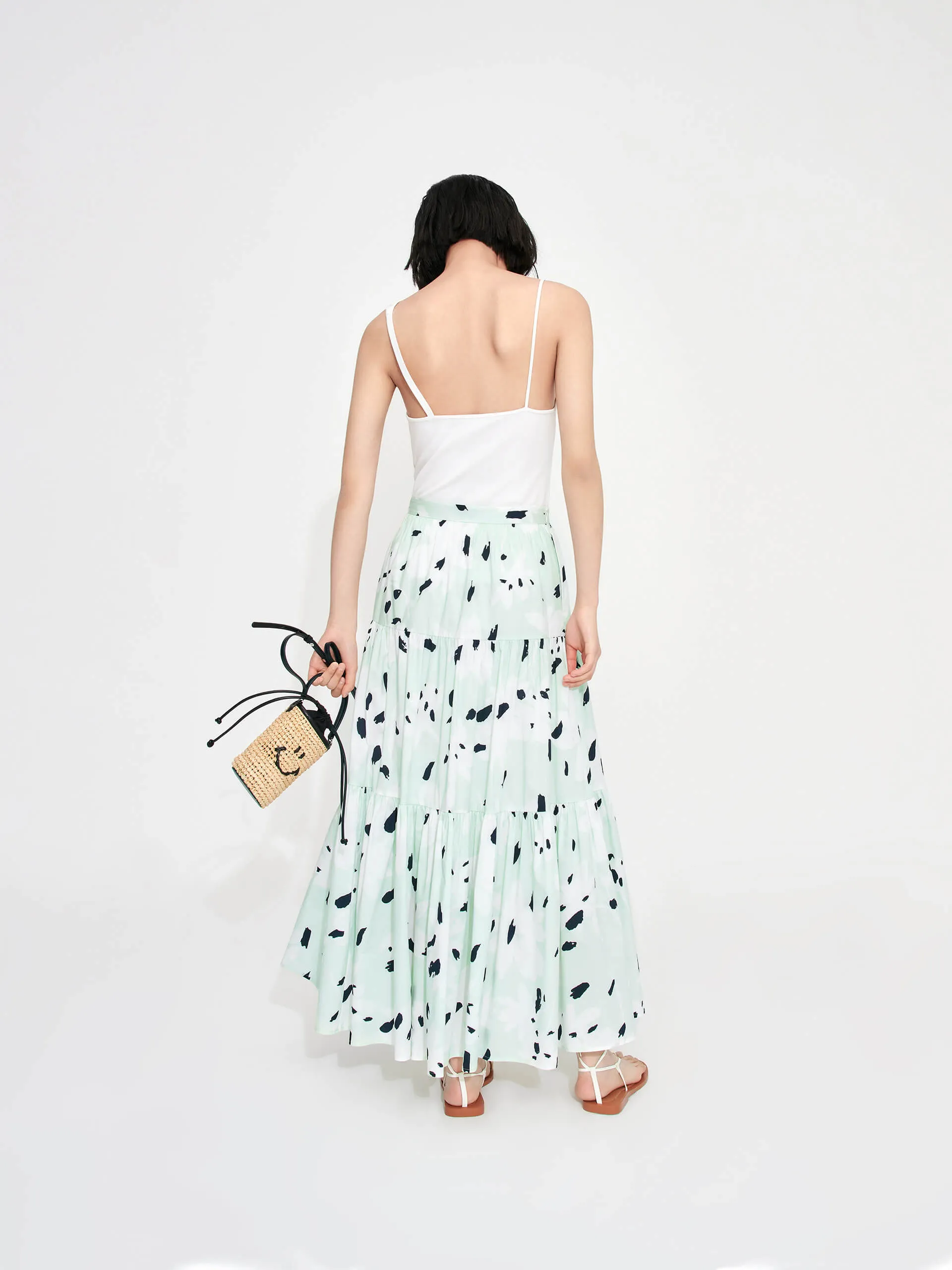 Tiered Floral Print Maxi Skirt sold by Mo&Co product image thumbnail 2